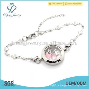 Freie Probe Edelstahl runde locket Herzkette Armband Schmuck